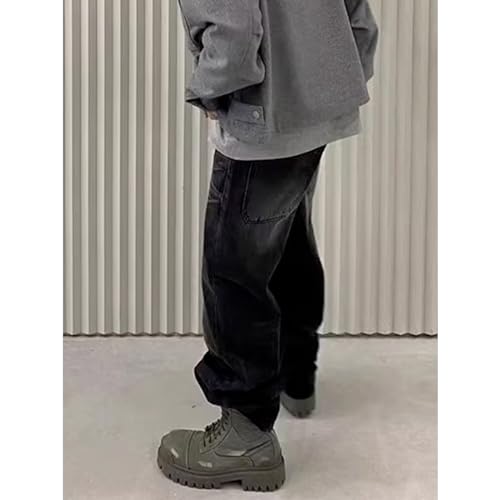 Worn Out Long Pants, Unisex High Street Washed Straight Leg Jeans for Both Men and Women3