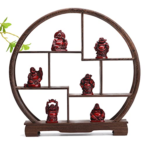 STCREE Resin Fesng Shui Laughing Buddha Statues Red Lucky Happy Maitreya Statue 5.5cm(H) Desk Flower Pot Decoration Collectible Gift 6pcs TQGJST4 - Image 4