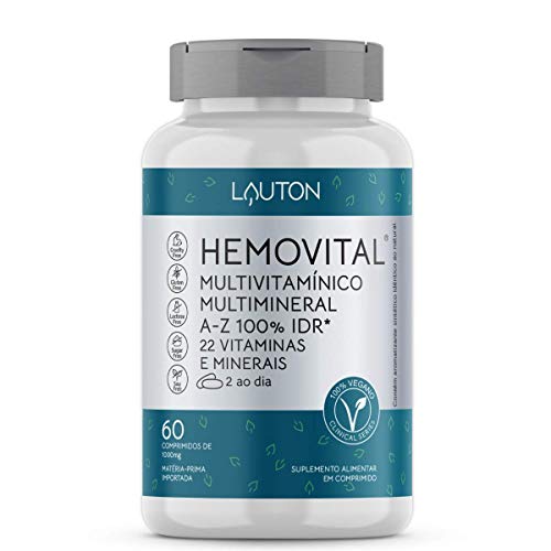 Hemovital Polivitaminico 22 vitaminas e minerais A Z 60 Tabs vegano - Lauton Nutrition…