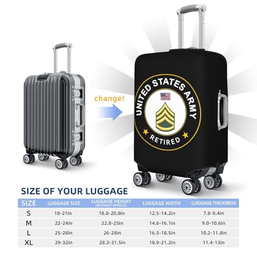 US Army Staff Sergeant Retired Protect Your Luggage in Style with Our Suitcase Cover - Ideal for Travelers and Business Trips! Medium3