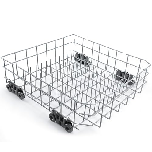 W10728159 Dishwasher Lower Dishrack Assembly Compatible with kenmore whirlpool kitchenaid maytag Replaces W10525646 W10082825 W10780925 Dishwasher Lower Rack with WP3376961 Wheels 22D x 20.8W