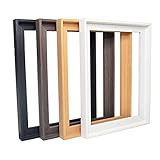 YIVIVEN Real Solid Wood Canvas Floater Frame,0.9' depth Canvas Floating Frame,Floater Frame for 11'x14' Canvas Paintings,Canvas Frame (Black)