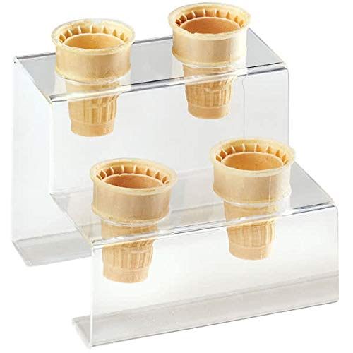 Cal Mil 3601-4 4 Cone Acrylic Ice Cream Cone Holder - 7 x 7 x 6 in.