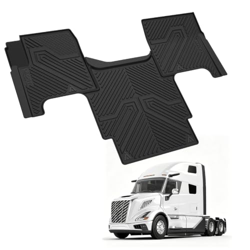 Image of LASFIT Floor Mats for Volvo VNL 2004‑2018 / Volvo VT 2006‑2010, ONLY for Automatic Transmission Semi‑Truck, All‑Weather Custom Truck Floor Liners, Anti‑Slip Easy‑to‑Clean Interior Protection