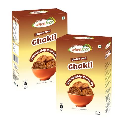 Image of Wheafree Gluten Free Chakli (Murukku) (Pack of 2 x 400 g) | Lactose Free | Delicious, Ready to Eat | Tasty Crispy and Crunchy Savory| Best Snacks for Tea /Coffee