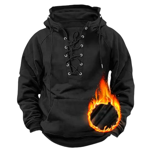 Mens Hoodies Distressed Tactical Hoodies Cargo Tactical Sweatshirt Retro Lace Up Hooded Pullover Fleece Sports Jacket2