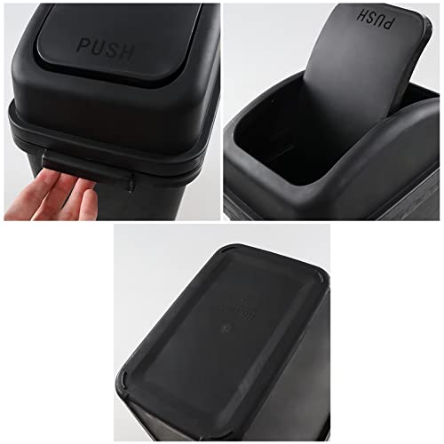 Caneca de Basura Plástica 1.8 Galones Negra con Tapa Basculante miniatura 2