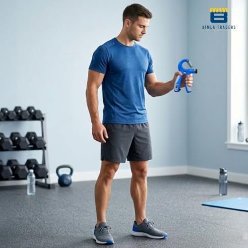 Image of CRAE Hand Gripper with Counter - Adjustable Grip Strengthener, 60 KG Capacity for Forearm, Wrist & Finger Workout Men & Women (Blue)