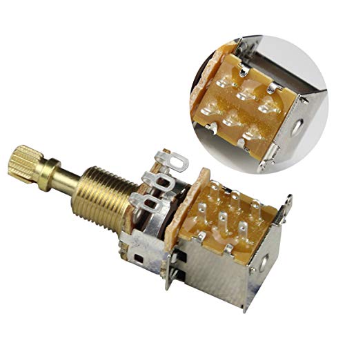 FLEOR 4PCS A500K+B500K Push Push Bounce Switch Potentiometer Long Split Copper Shaft for Electric Guitar Bass Volume/Tone Controls(Set of 2A2B) - Image 4