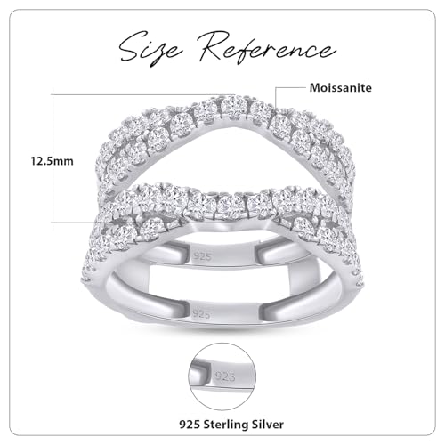 0.80 Carat (ctw) Lab Created Moissanite & Lab Grown Diamond Double Infinity Wedding Ring Guard Enhancer In 14K Gold Over Sterling Silver Jewelry (0.80 Cttw), Gift For Her3
