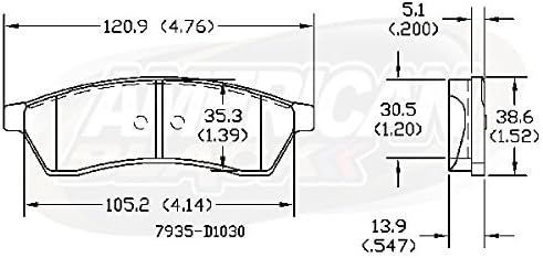 Miniatura 7 de American Black ABD1030C - Pastillas de freno traseras de cerámica OEM compatibles con Chevrolet Epica 2004-2006  Epica 2.5L (Canadá) 2006  Suzuki