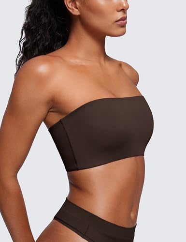 Image of CRZ YOGA Softhold Strapless Bralette | Double Lined, Light Support, Non Padded, Wireless, Casual, Ultra-Soft, Bandeau, Everyday Bra for Women