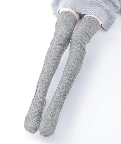 Women's Knitted Thigh High Boot Socks Over Knee Stockings2