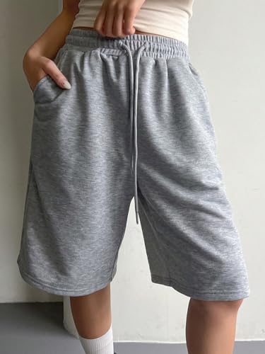Image of dockstreet Straight Wide fit Long Length Cotton Shorts with Two Side Pockets for Women /Trending Multi Pocket Style, Relaxed Casual Shorts for Women