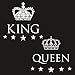 Sudaderas para Parejas King y Queen (Mujer Tamaño S + Hombre Tamaño...