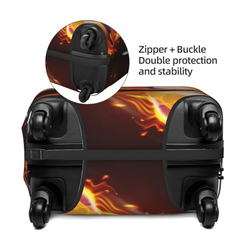Volleyball Balls Flying Fire Falling Luggage Cover for Suitcase, Suitcase Cover Protector Fit 25-28 Inch Luggage Travel Accessories, L4