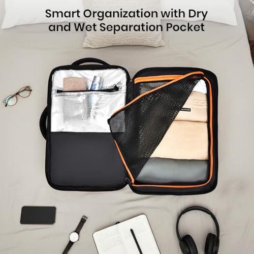 Image of 35L Expandable Anti-Theft Laptop Bag for Men & Women - Waterproof Travel Backpack with USB Port, Fits 17 inch Laptop, 3-in-1 Convertible Duffel Bag for Office, School, Business & Daily Use