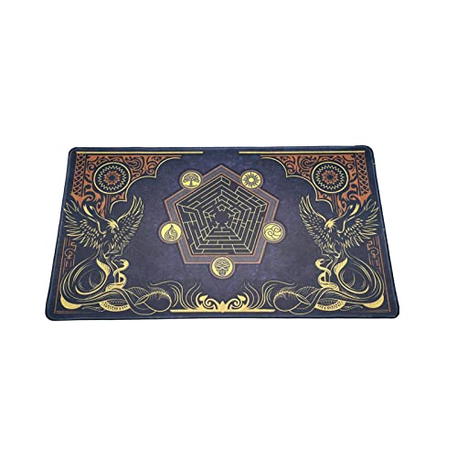 Sakamura Nappe de tarot rectangulaire en velours Wicca pour la lecture, motif d'estampage doré, motif d'autel, carte de tarot pour la divination, planche quotidienne Noir Cover