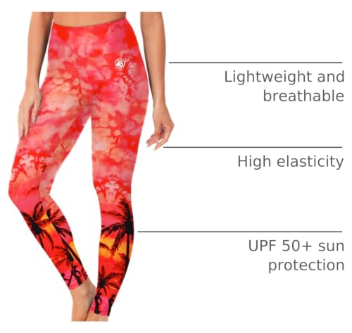 Image of AOBUTE Women Swim Pants UPF 50+ Rash Guard Pants High Waisted Swimming Leggings