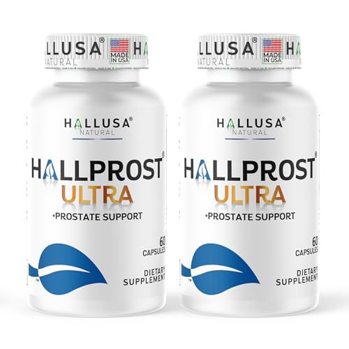 Hallusa Natural Hallprost Ultra 1166mg Prostate Health Urinary & Bladder Support Saw Palmetto Lycopene Pygeum Pumpkin Seed Zinc & Magnesium 120 Capsules