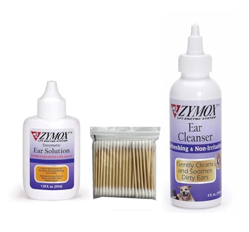HDP Zymox Retail Solution and Ear Cleaner Hydrocortisone Bundle S...