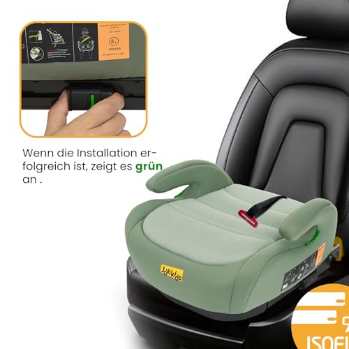 Jovikids Sitzerhöhung Auto Kinder ISOFIX, ECE R129 Kindersitzerhöhung 125-150cm, Verdickter Stoffbezug & Isofix Einführhilfe… – Ansicht 2