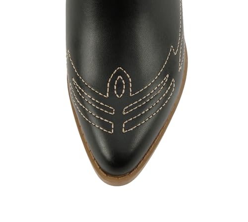 Image of Soda Women Cowgirl Cowboy Western Stitched Ankle Boots Pointed Toe Short Booties Rigging-S (Wide Fit Available)