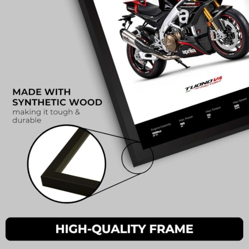 Image of Aprilia Tuono V4 Poster | Superbike Aprilia Tuono V4 Framed Poster | Framed Matt Superbike | Bike Posters A3 Size (31 x 23 cm) | Motorrad Bikes Posters for Wall, Home, Bedroom, Living room decoration (F 199)