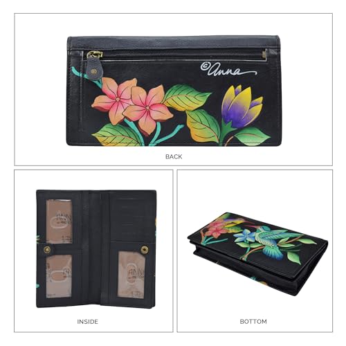 Anna by Anuschka Women's Hand-Painted Leather RFID Two Fold Clutch Wallet, One Size4