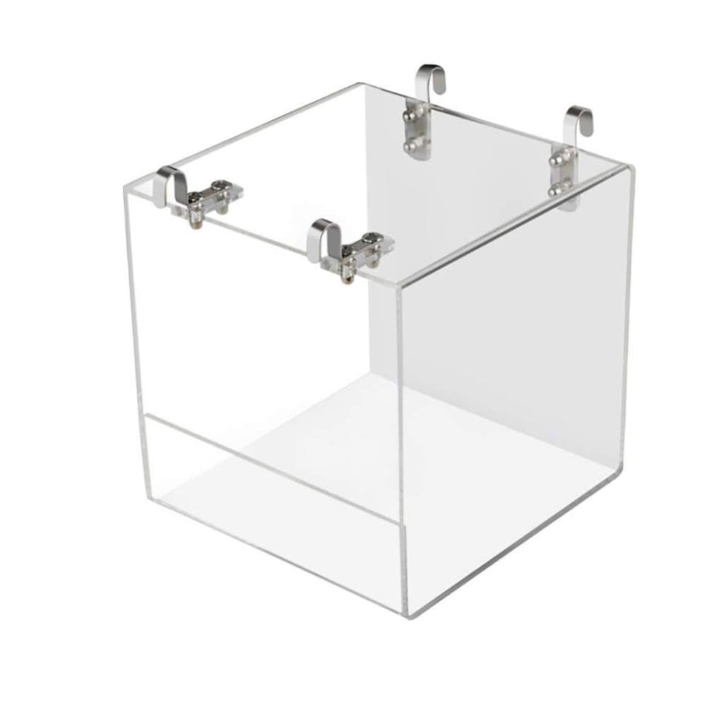 Ssguopte Bird Bathtub Cage Pet Bird Bath House with Metal Hanging Hook for Pet Parrot Shower Transparent