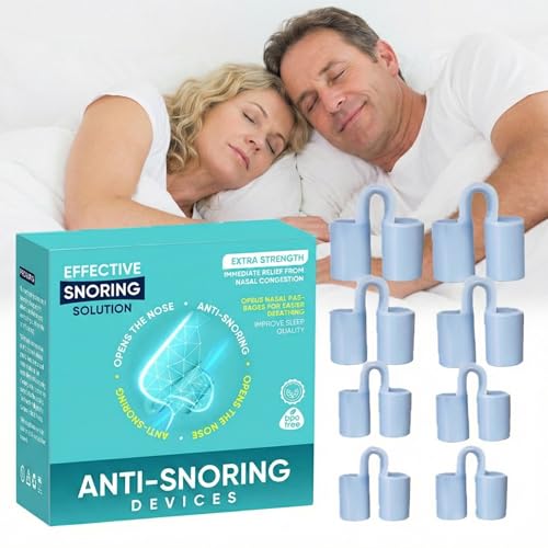Pince à Nez Anti Ronflement Efficace Puissant, Dilatateur Nasal En Silicone Souple, 8 Pièces (4 tailles) Dispositifs Pour Faciliter La Respiration Et...