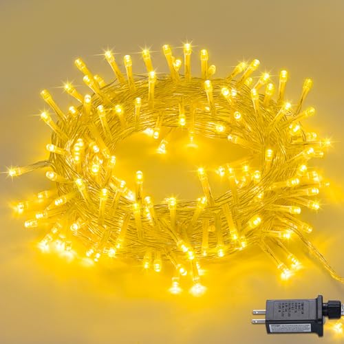 100 LED String Lights Indoor, Warm White Christmas Lights Outdoor Waterproof with 8 Modes, 33ft Connectable Fairy String Light Plug in for Bedroom Tree Patio Garden Spring Decoration