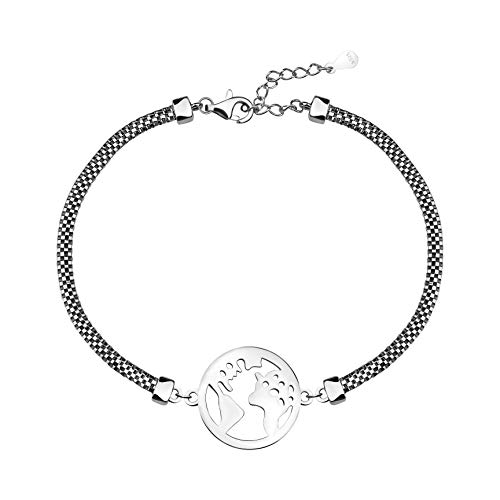 Preisvergleich Produktbild SOFIA MILANI Damen Armband Weltkarte Weltkugel Silber 30223