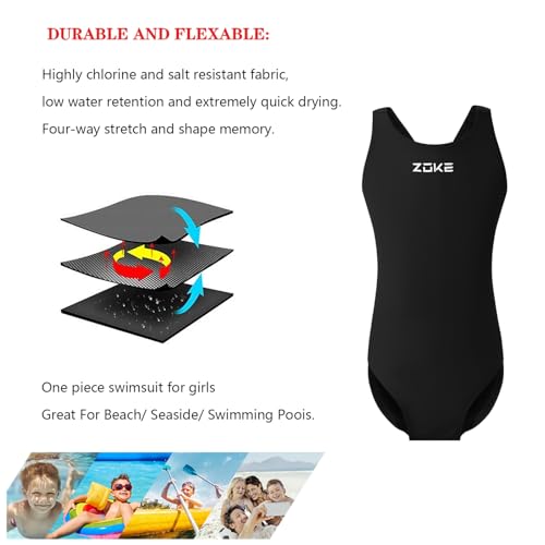 karrack Girls One Piece Swimsuit Kids Swimsuits UPF 50+ Sun Protection Bathing Suits Professional Training Girl Swimsuit3