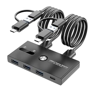 Juqoyue USB 3.0/USB-C KVM Switch 2-zu-4