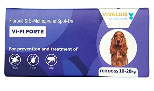 Vivaldis VI-FI Forte 1.34 ml - Single Pipette - Spot on Solution for Prevention & Effective Control of Flea, Tick & Chewing Lice Treatment for Dogs Weighing from 10 to 20 kg (Pack of 1) (B0BGRXQN7R) Amazon Price History, Amazon Price Tracker