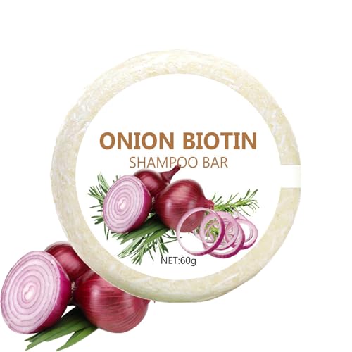 Onion Biotin Shampoo Bar,Onion Rosemary Shampoo Bar,Deep Cleansing & Moisturing,Strengthening Hairs, Suitable for All Hair Types-1pcs