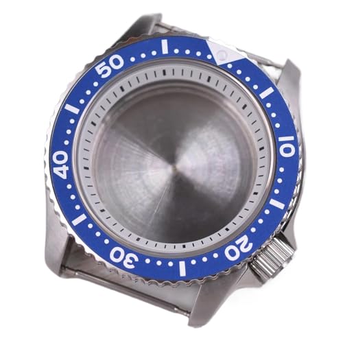 1個 42mm 腕時計ケース 滅菌サファイアガラス 5色ベゼルとチャプターリング NH35 NH36 自動巻き腕時計アクセサリーに適合(C5)