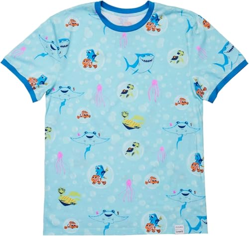 T-shirt Nemo Pixar Loungefly S unisexe imprimé bulles