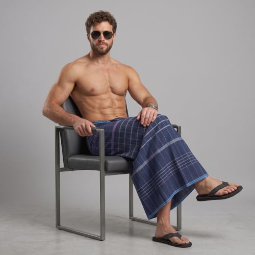 Image of Men's Cotton Lungi | Soft Breathable Wrap Around Lungi | Comfortable Daily & Home Wear for Men