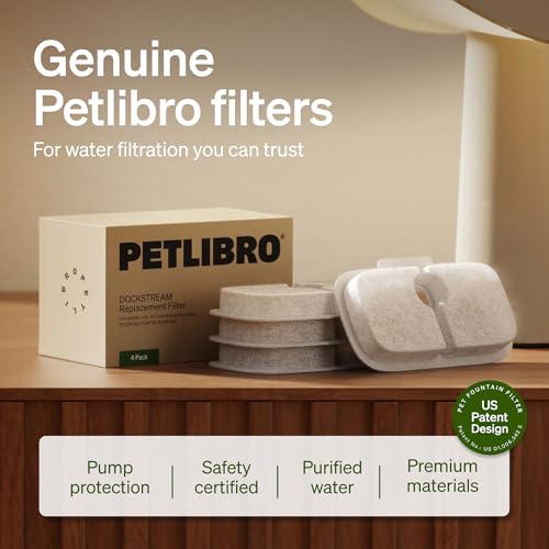 Image of PETLIBRO Cat Water Fountain Filter Replacement, 8 Packs Pet Fountain Filter & Sponges for Dockstream WF106 /WF116 /WF105 /WF115 /WF005 /WF305, 4 Months Set Easy-Swap PETLIBRO Cat Water Dispenser Filter