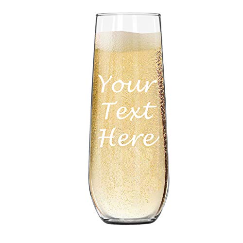 Custom Personalized 85 oz Stemless Champagne Flute - Engraved With Your Text