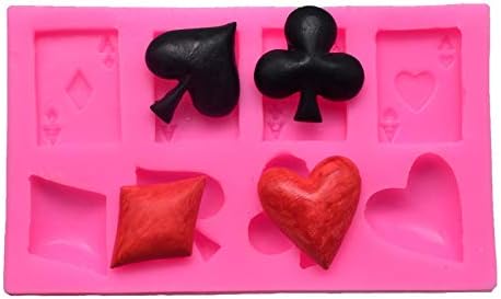 Miniatura 3 de Cartas de póquer de 4 Ases Corazones, Diamantes, Palas Clubes para Chocolate, Fondant, Pastel, Decoración de Magdalenas, Pasta de Goma de Mascota,