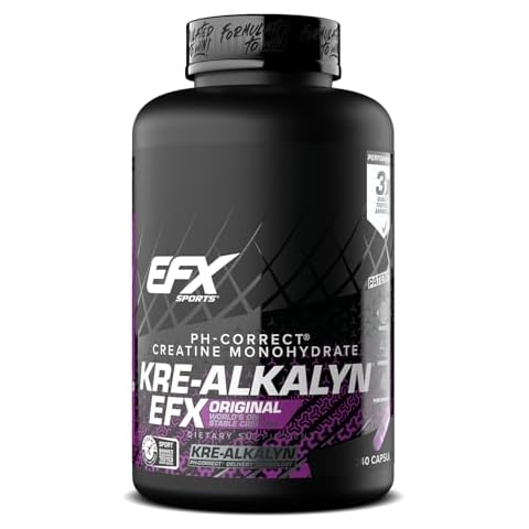 EFX Sports Kre-Alkalyn EFX | pH Correct Creatine Monohydrate Pill Supplement | Strength, Muscle Growth & Performance | 120 Servings, 240 Capsules Cover