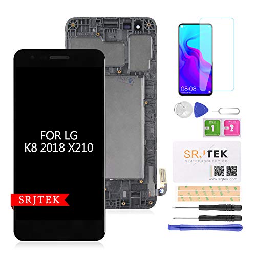 SRJTEK for LG Rebel 4 LTE LCD Screen Replacement, for LG Rebel 4 LTE L212 L212VL LM-L211BL LM-L212BL/LG k8 2018/LG Aristo 2 Touch Screen digitizer Glass Assembly Kits (Black with Frame)