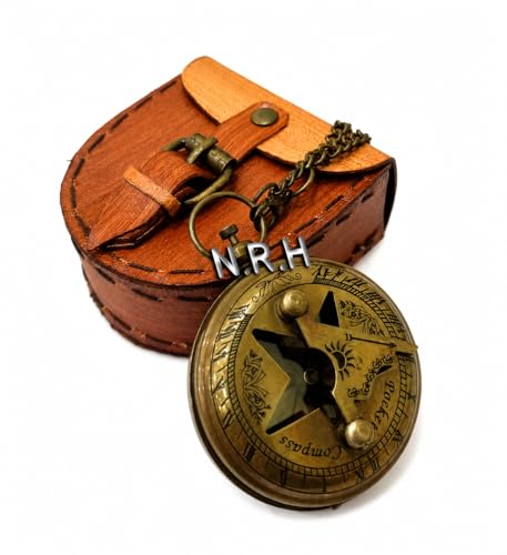 Brújula de bolsillo antigua personalizada de latón 2.5 pulg miniatura 1