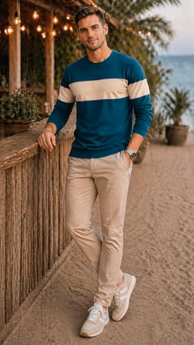 Image of The Dry STATEMen's Full Sleeve Basic Fit T-Shirt with Contrast Tipping Details Neck