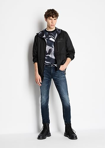Armani Exchange Men's J14 Skinny Stertch Cotton Twill, Indigo Denim2
