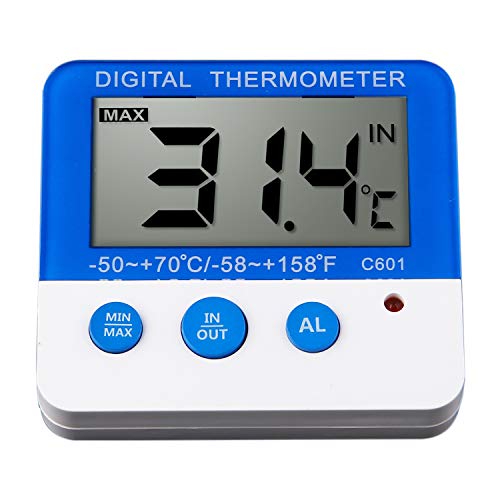 Pedkit Termômetro de geladeira digital com alarme e temperatura mínima máxima fácil de ler Display L