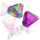 WATIIFUFU 3 Stück Teiliges Mini Crossbody Geldbörse Meerjungfrau Pailletten Portemonnaie mit...